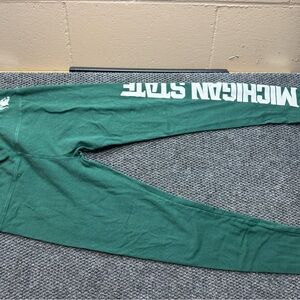 Green Leggings with White Lettering